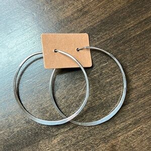 Large handcrafted sterling silver hoops vintage .925